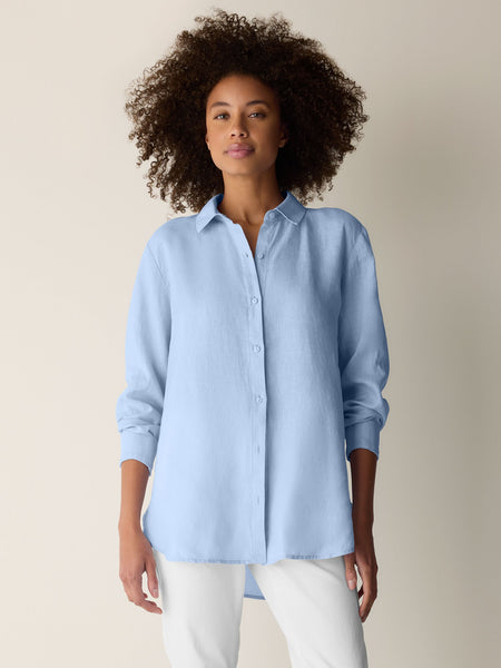 (Pre-Order) Eileen Fisher Classic Collar Long Shirt