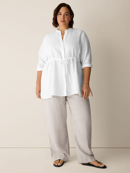 Eileen Fisher Mandarin Collar Long Shirt