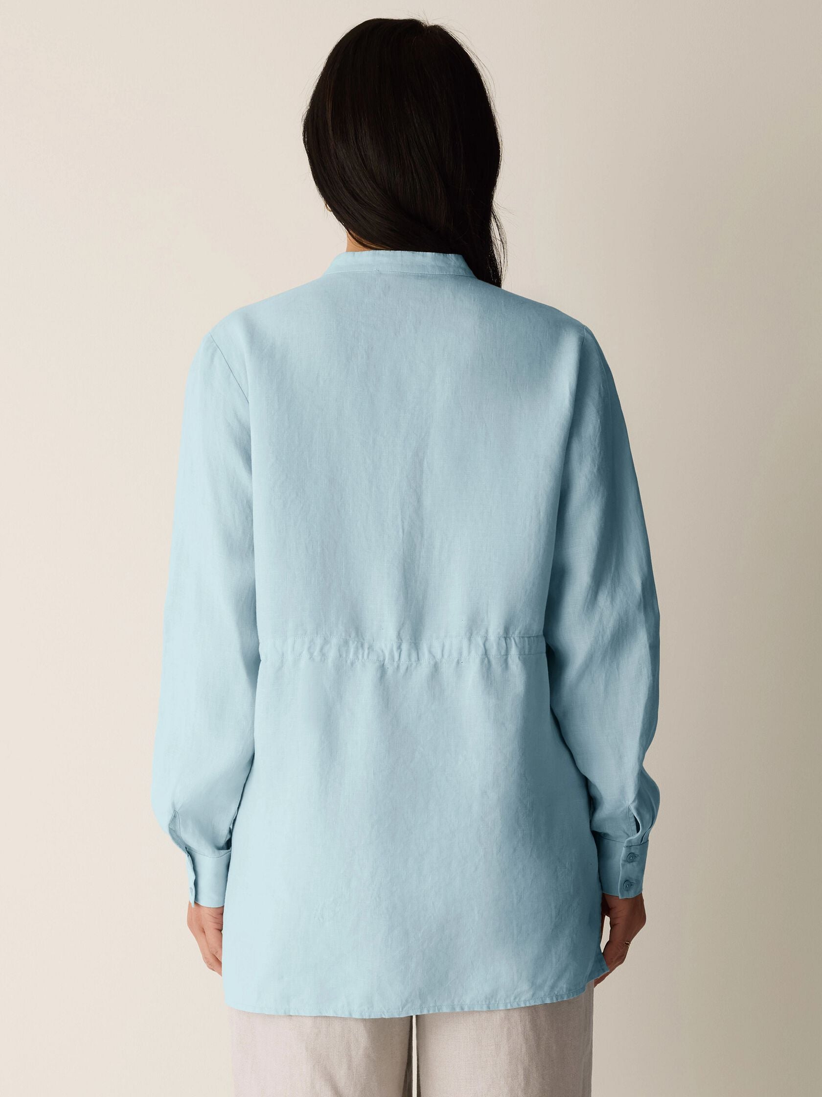 Eileen Fisher Mandarin Collar Long Shirt