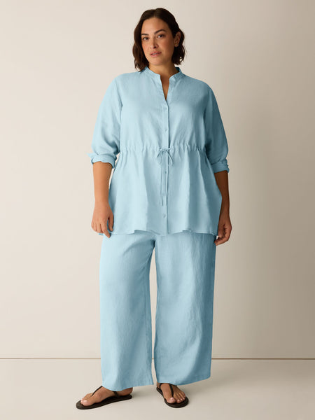 Eileen Fisher Mandarin Collar Long Shirt