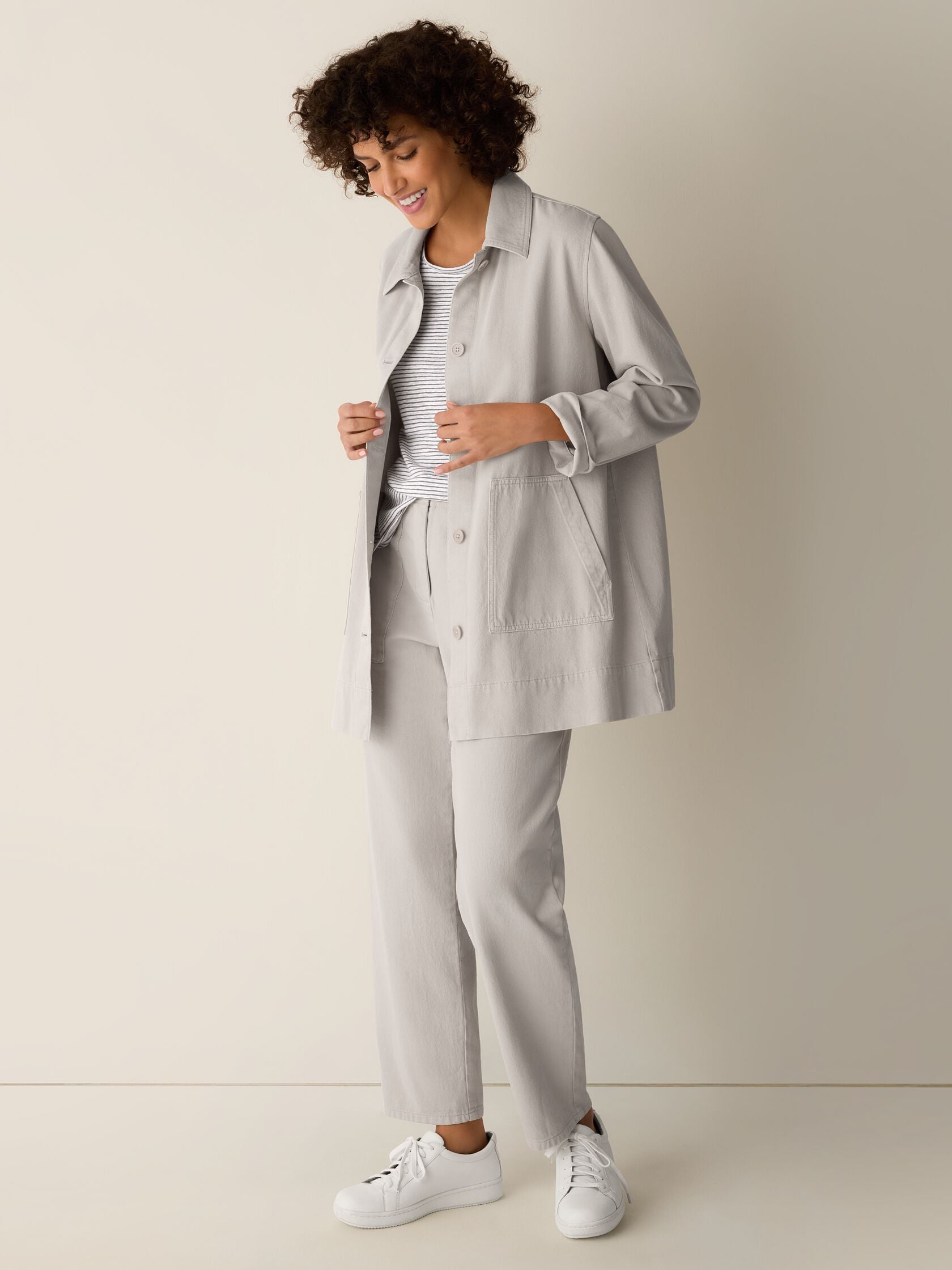 Eileen Fisher Classic Collar Long Jacket
