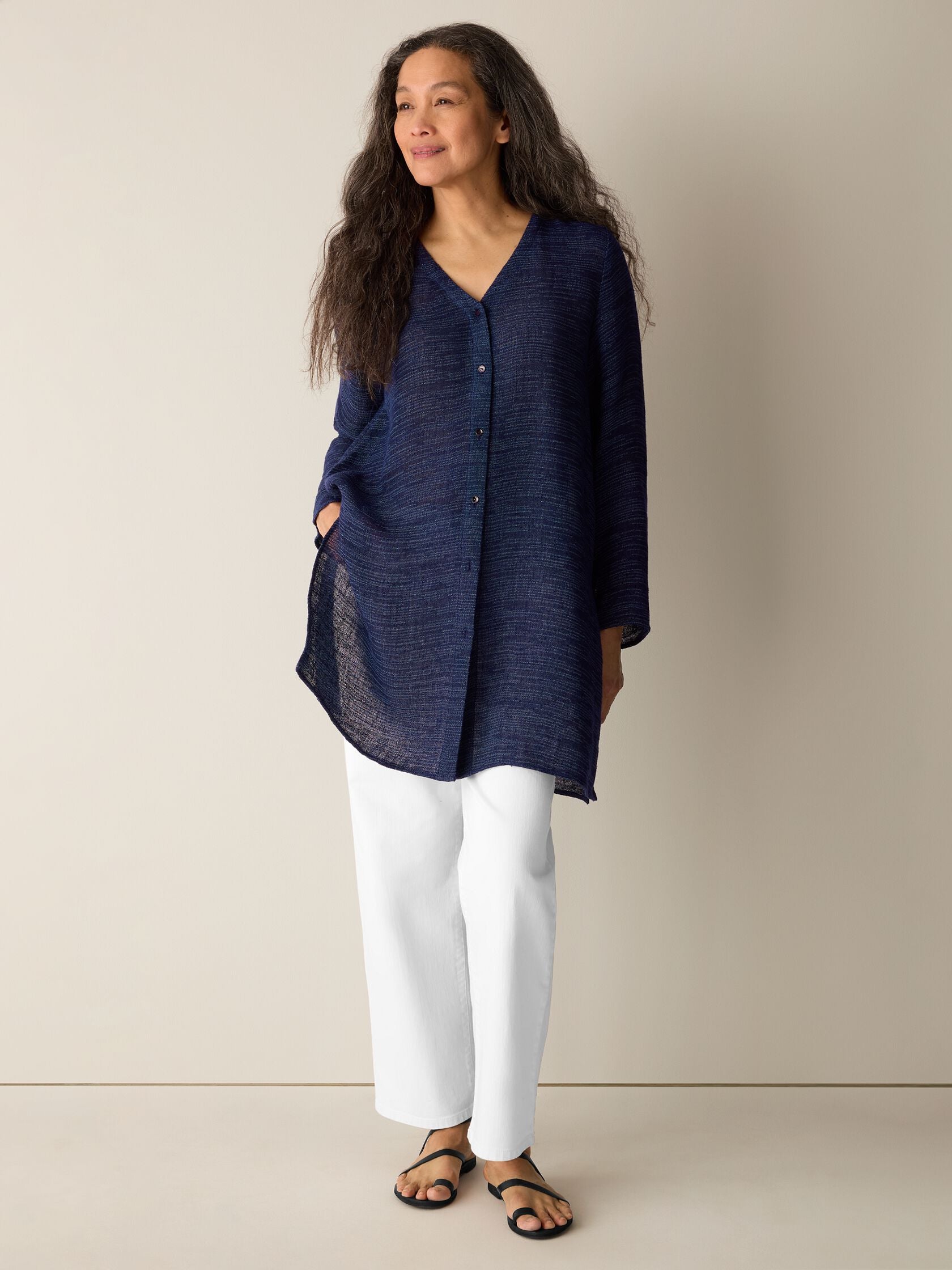 (Pre-Order) Eileen Fisher V-Neck Long Shirt