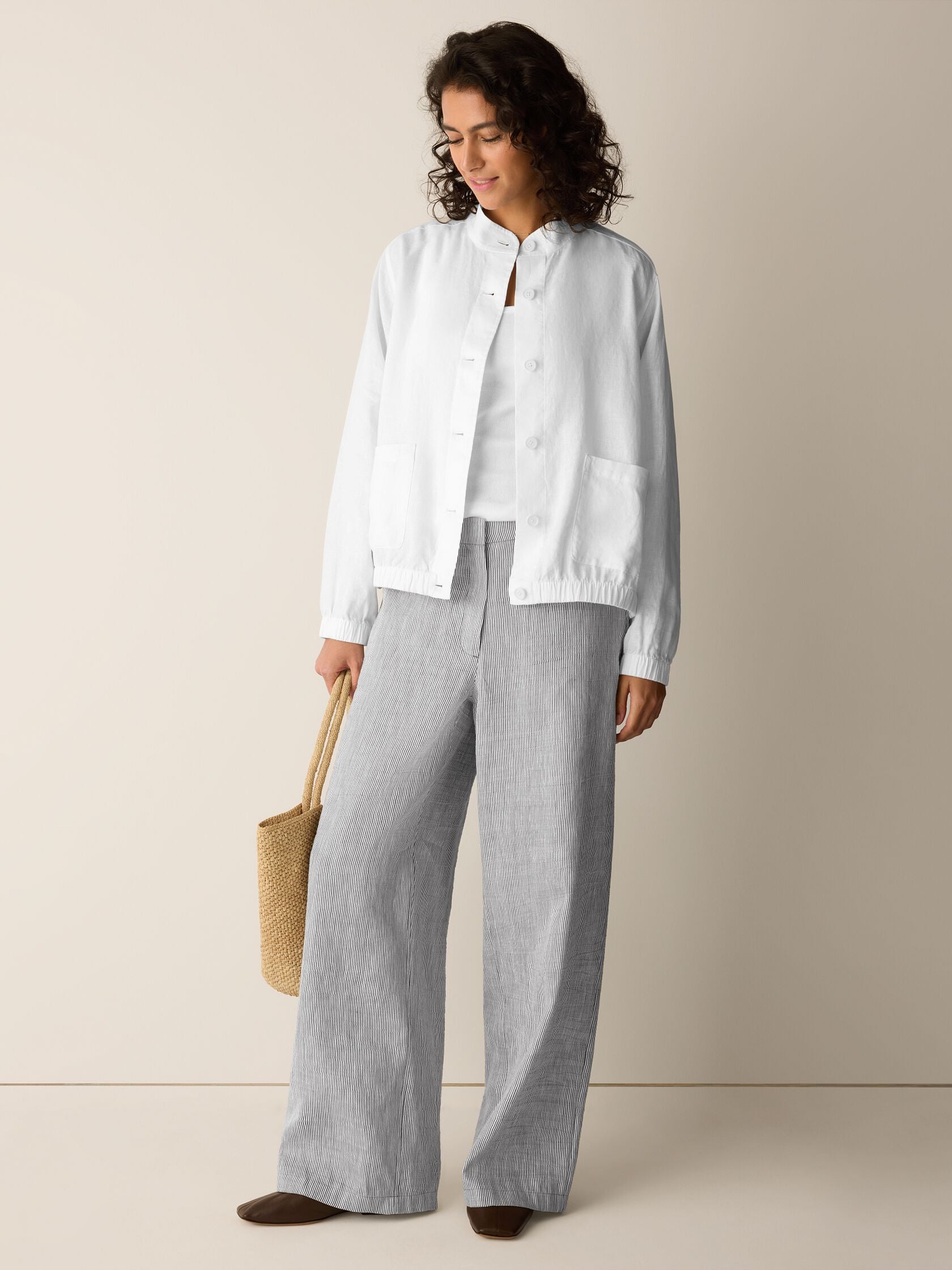 (Pre-Order) Eileen Fisher Stand Collar Jacket