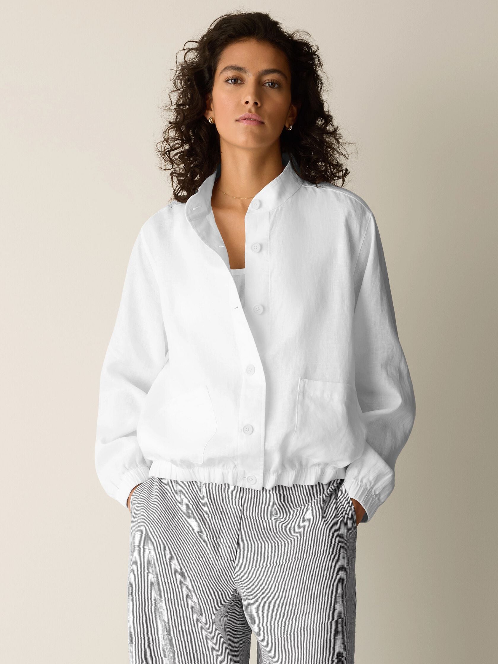 (Pre-Order) Eileen Fisher Stand Collar Jacket
