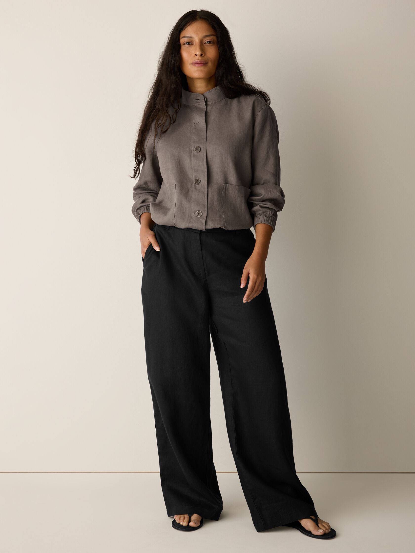 Eileen Fisher Stand Collar Jacket