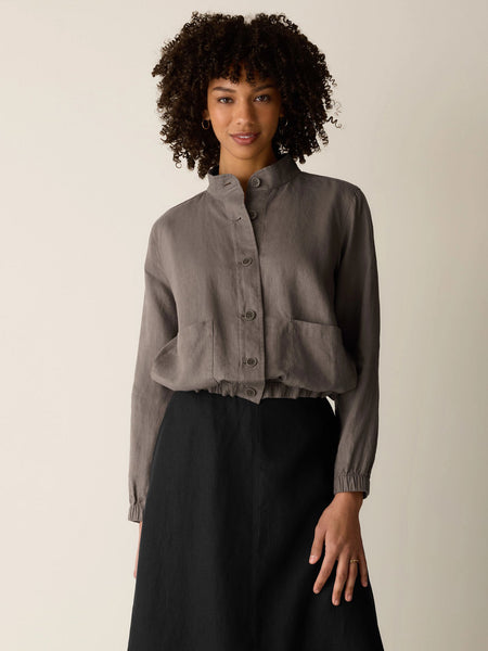 (Pre-Order) Eileen Fisher Stand Collar Jacket