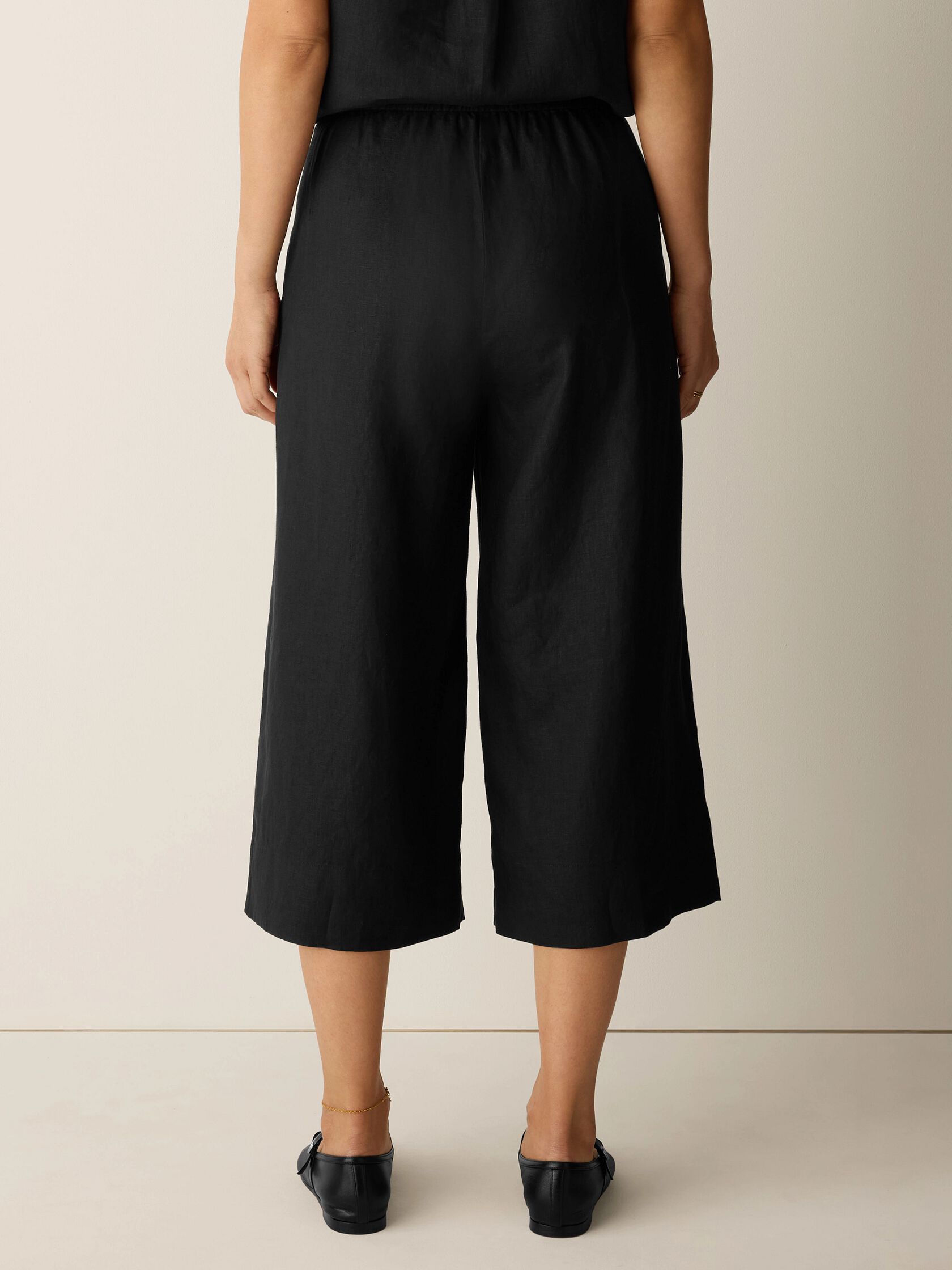 Eileen Fisher High-Waisted Wide Cropped Trouser