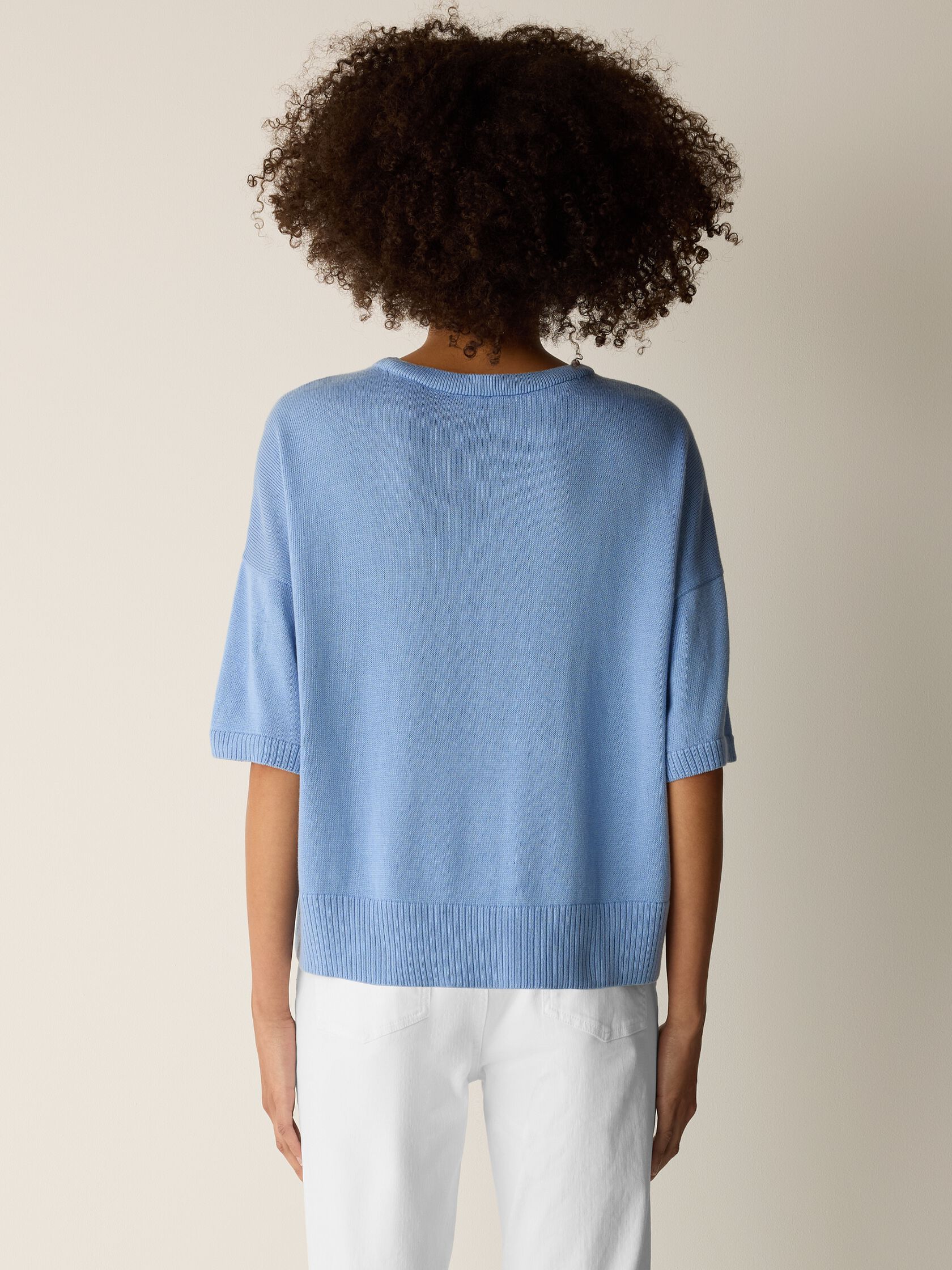 (Pre-Order) Eileen Fisher Crew Neck Elbow Sleeve Sweater