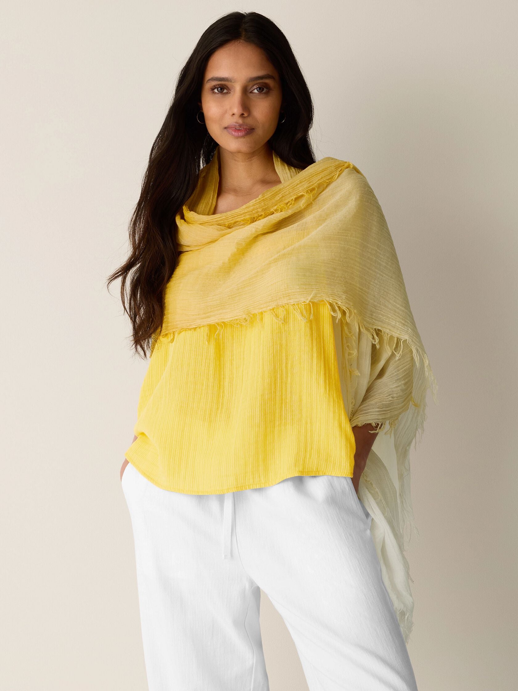 Eileen Fisher Watercolor Cotton Gauze Scarf