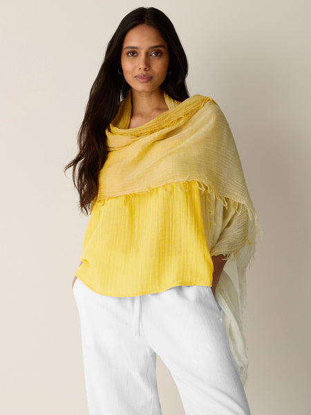 Eileen Fisher Watercolor Cotton Gauze Scarf