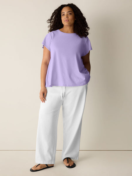 (Pre-Order) Eileen Fisher Crew Neck Tee With Cap Sleeve