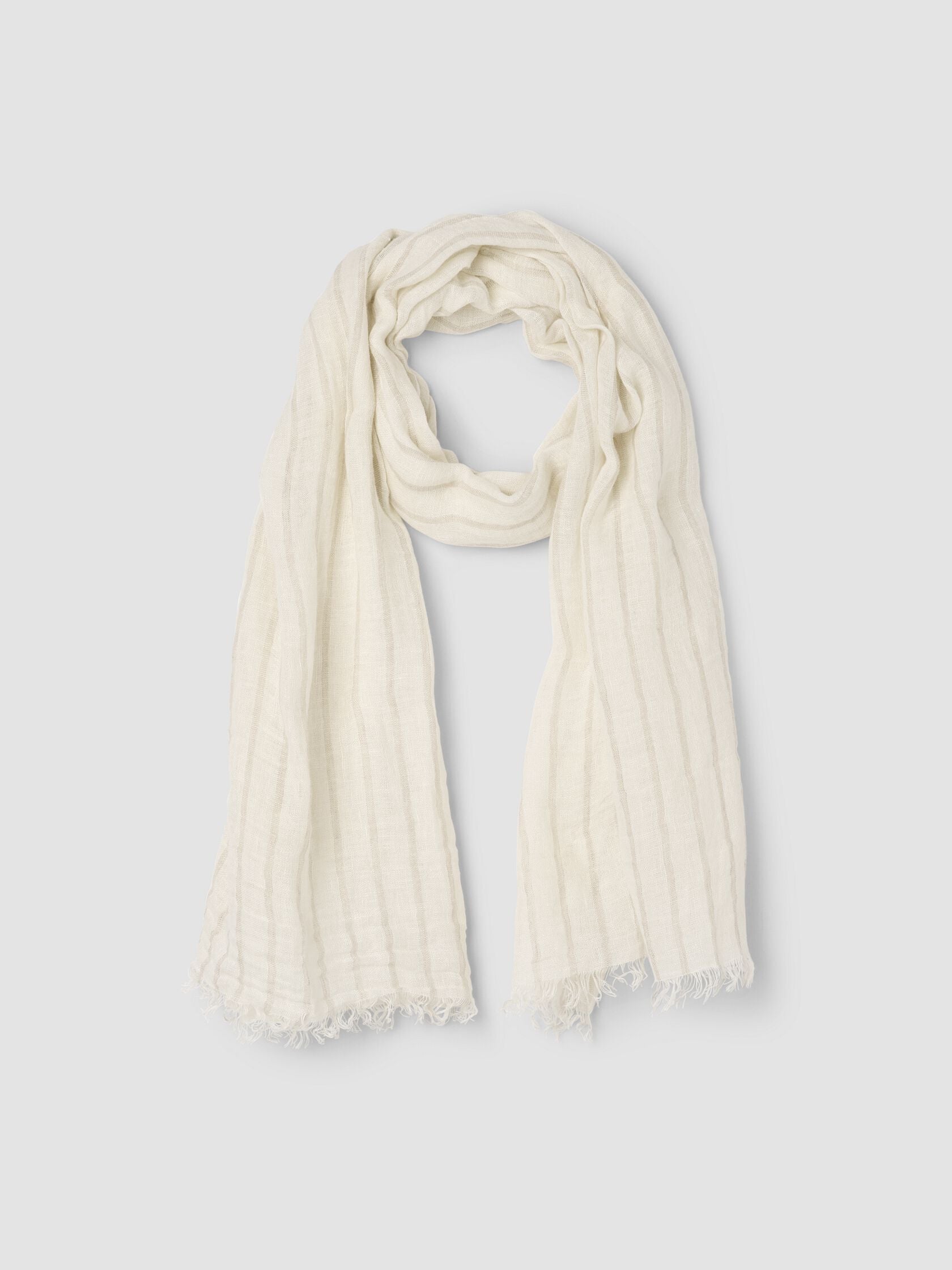 Eileen Fisher Stripped Linen Scarf