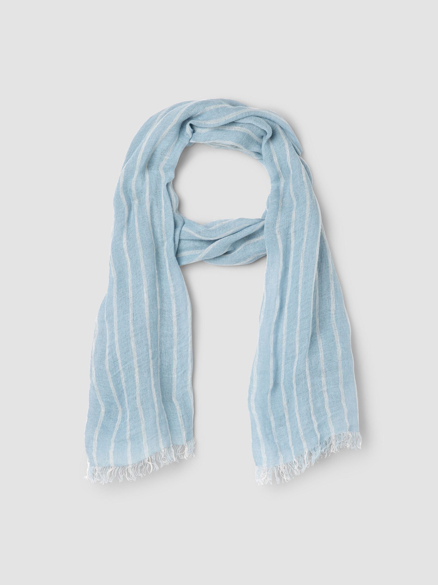 Eileen Fisher Striped Linen Scarf