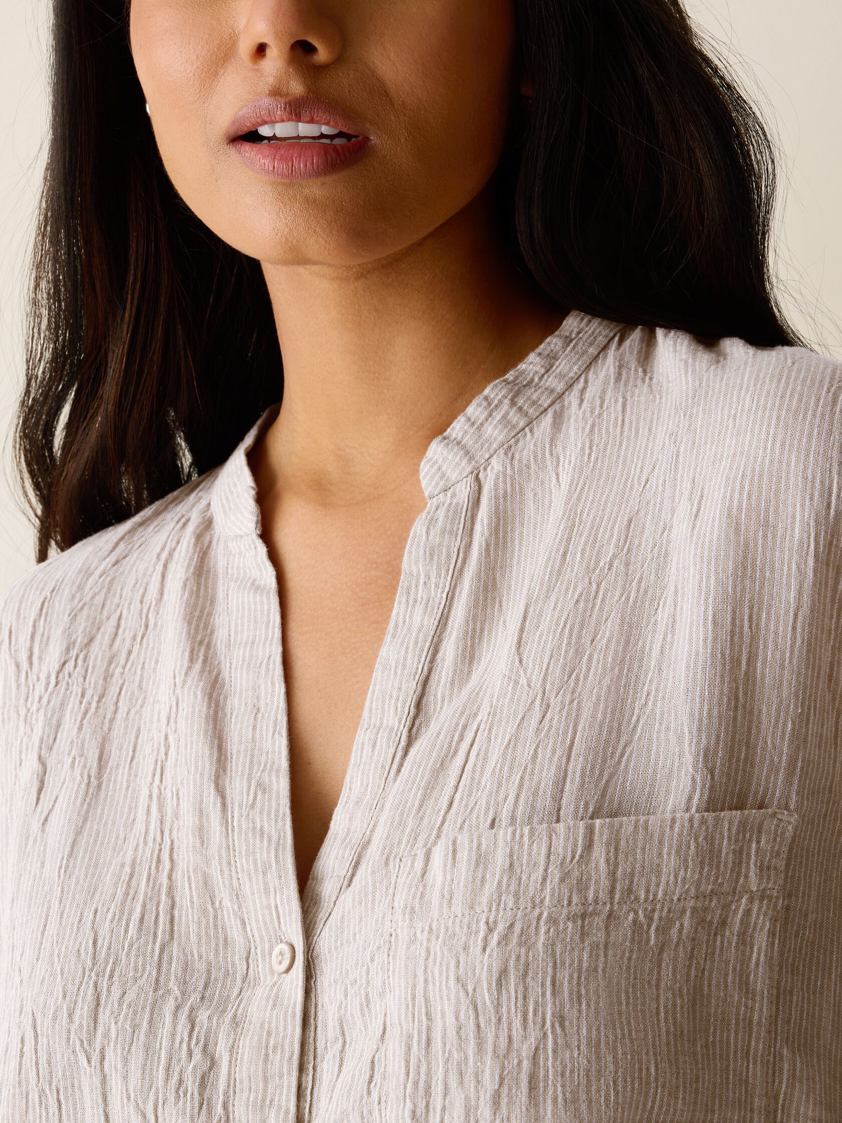 Eileen Fisher Mandarin Collar Shirt
