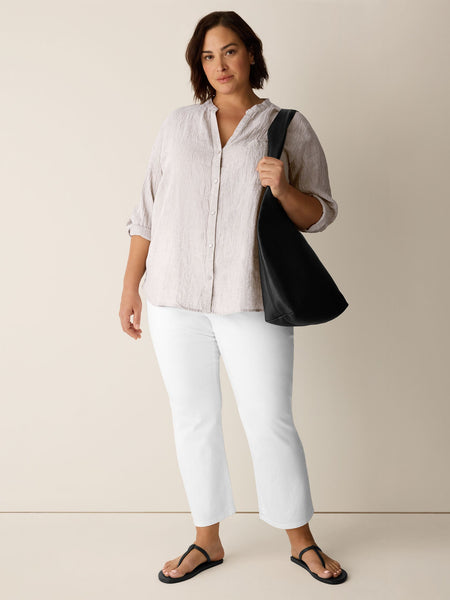 Eileen Fisher Mandarin Collar Shirt