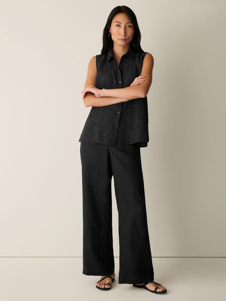 (Pre-Order) Eileen Fisher Classic Collar Sleeveless Shirt