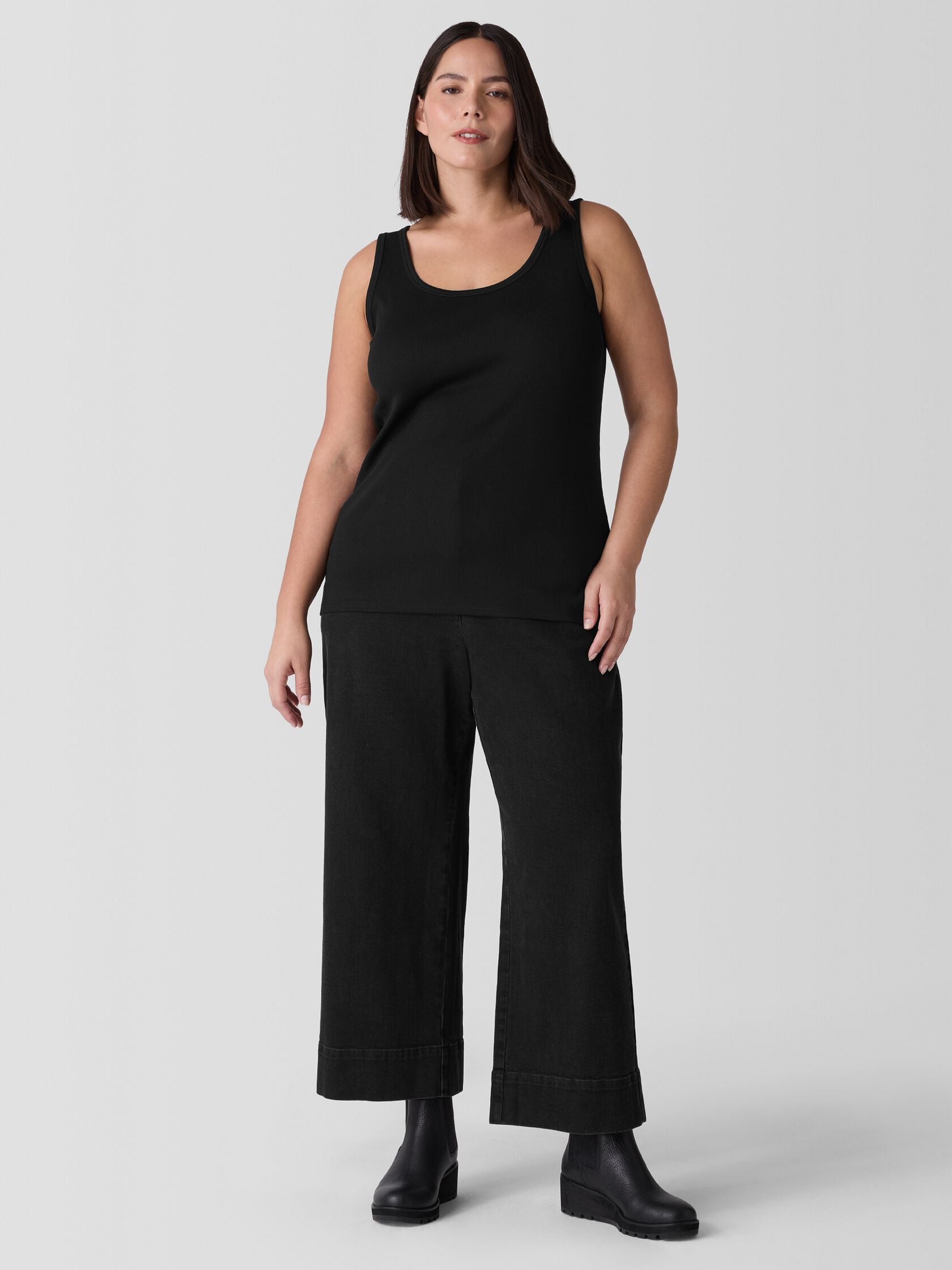 (Pre-Order) Eileen Fisher Scoop Neck Slim Tank