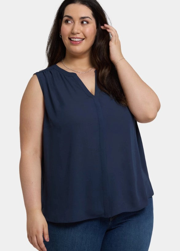 NYDJ Sleeveless Pintuck Blouse