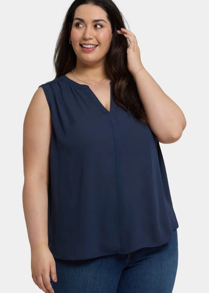 NYDJ Sleeveless Pintuck Blouse