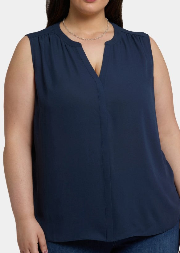 NYDJ Sleeveless Pintuck Blouse