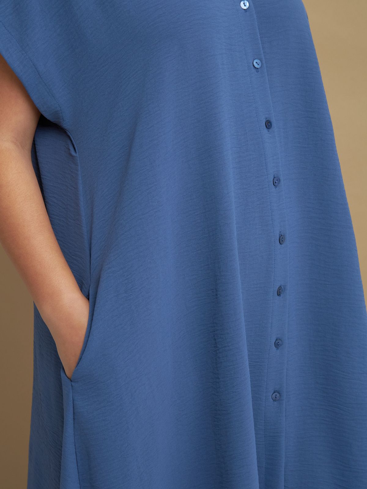 Mat Button Shirt Dress