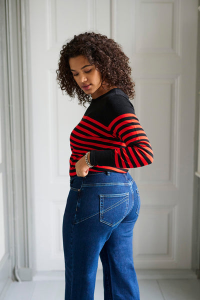 Kaffe Curve Lizzy Striped Knit Pullover