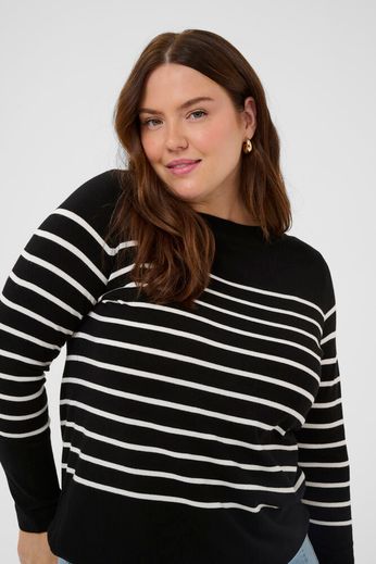 Kaffe Curve Lizzy Striped Boatneck