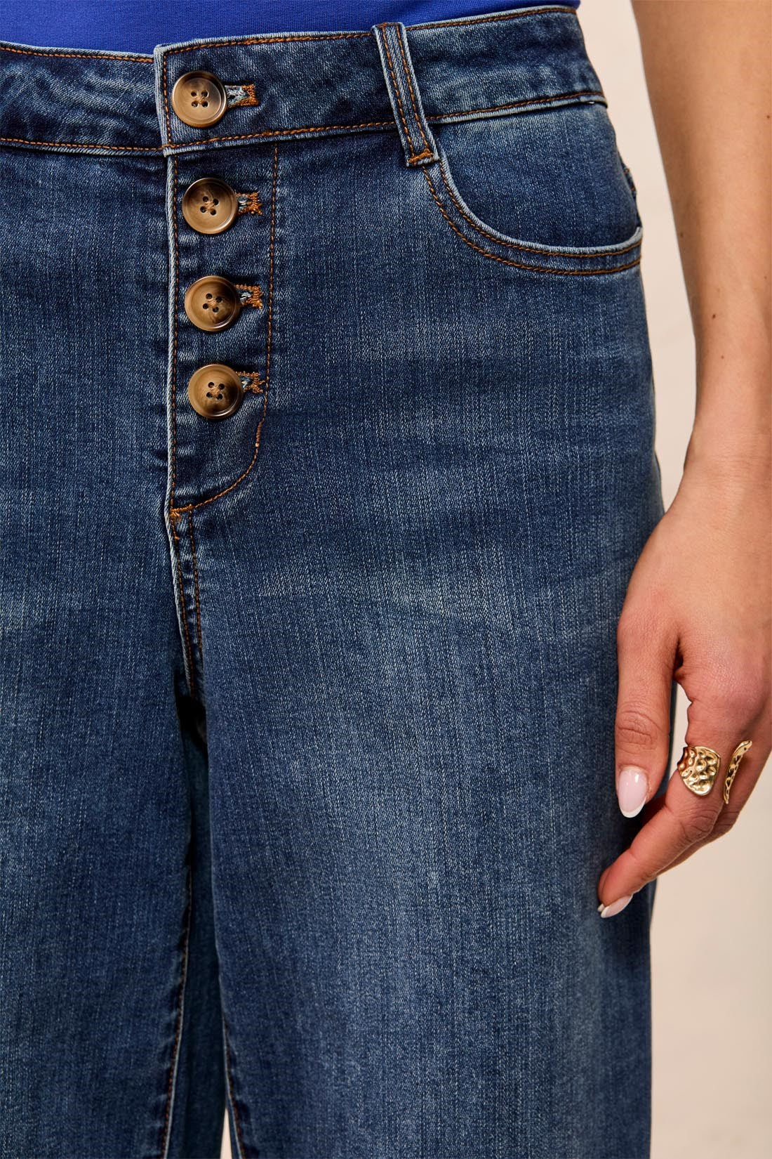 Tribal Audrey Button Fly Denim Jeans