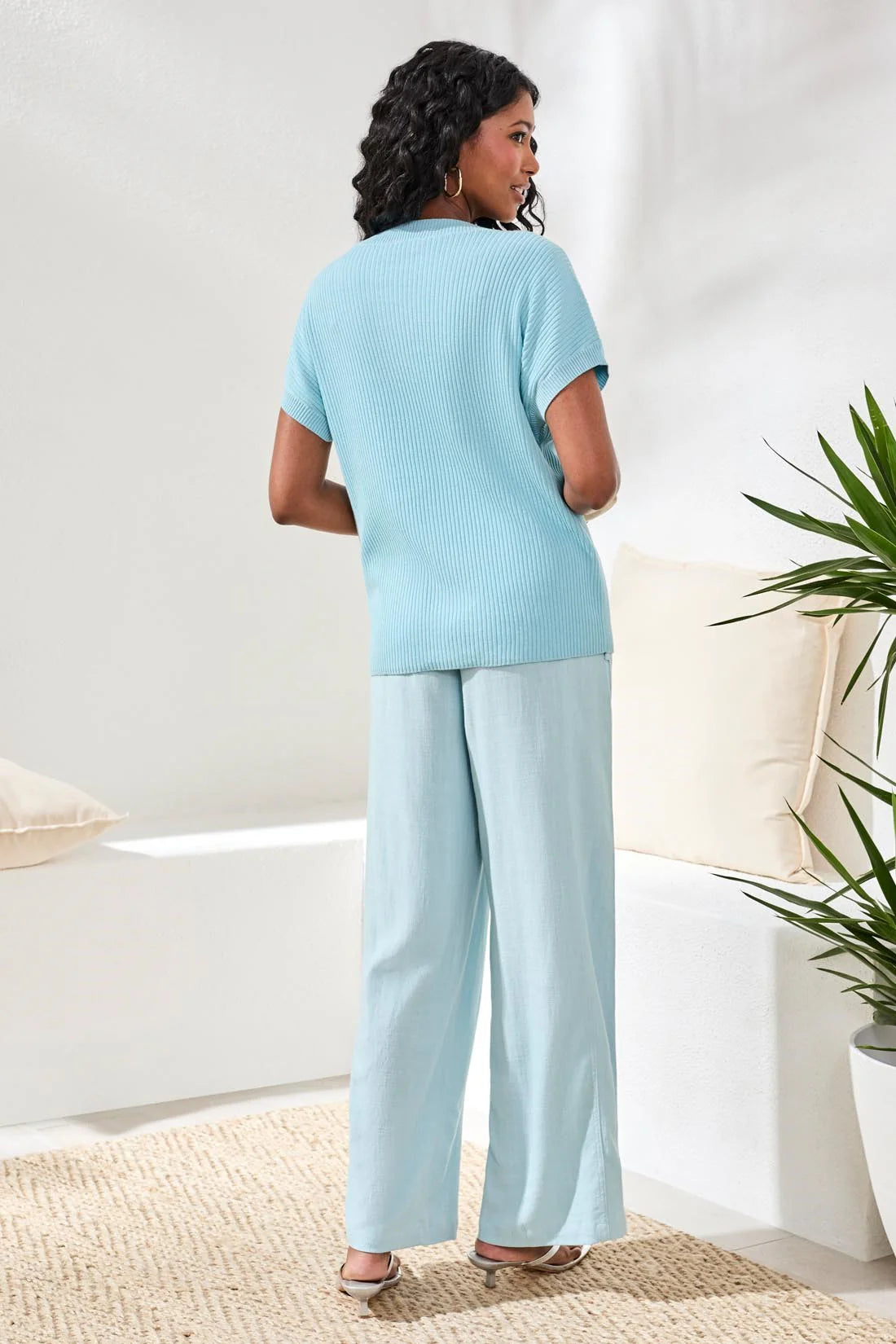 Tribal Short Sleeve Sweater Top