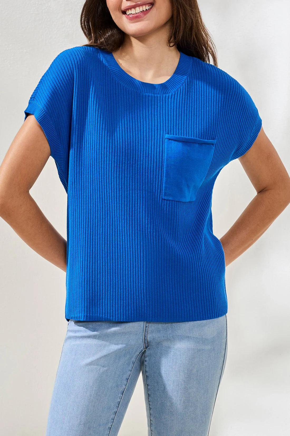 Tribal Short Sleeve Sweater Top