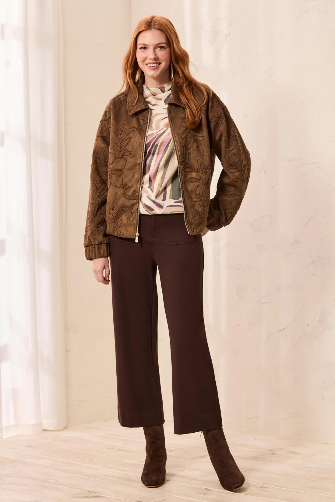Tribal Faux Suede Jacket