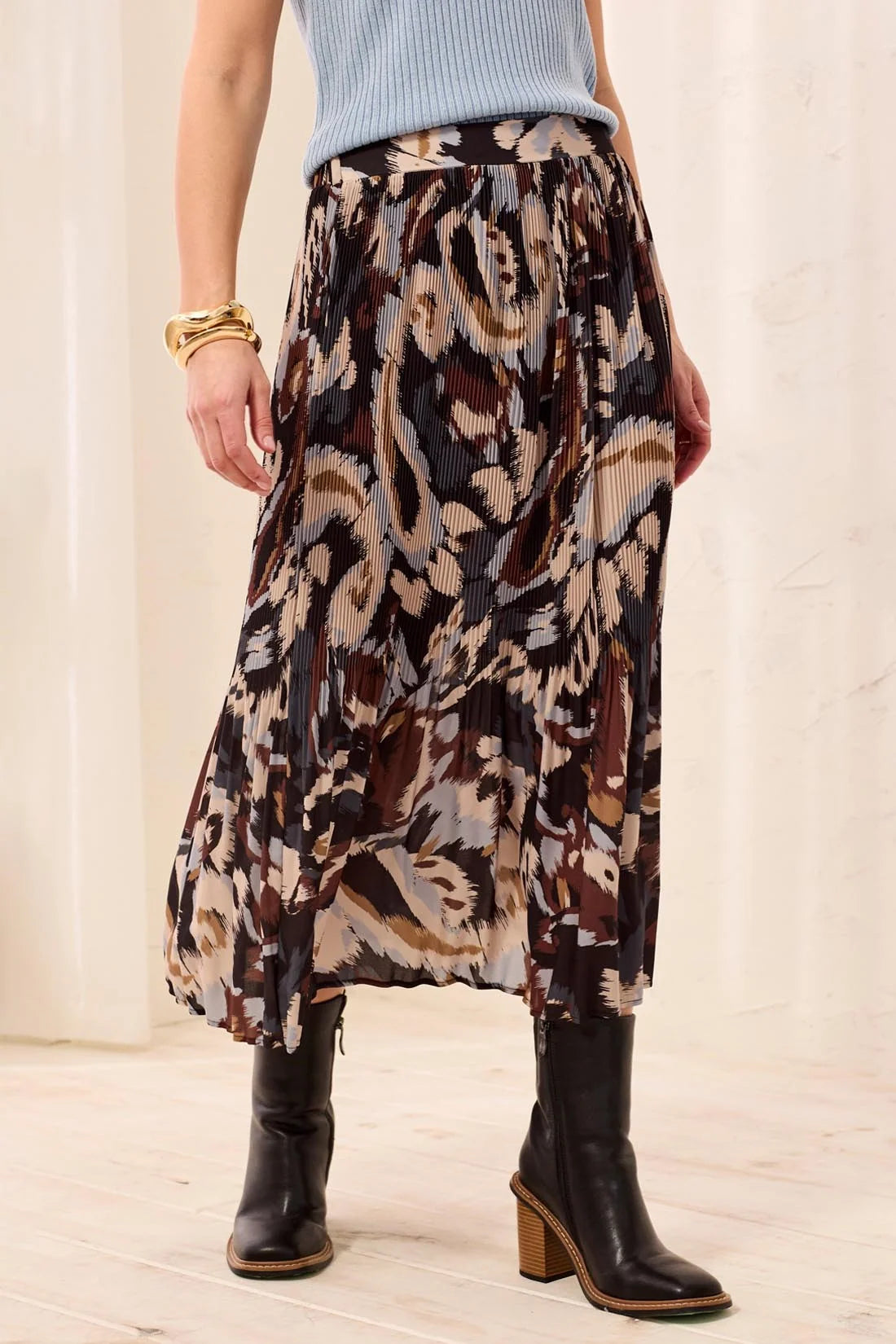 Tribal Plisse Skirt