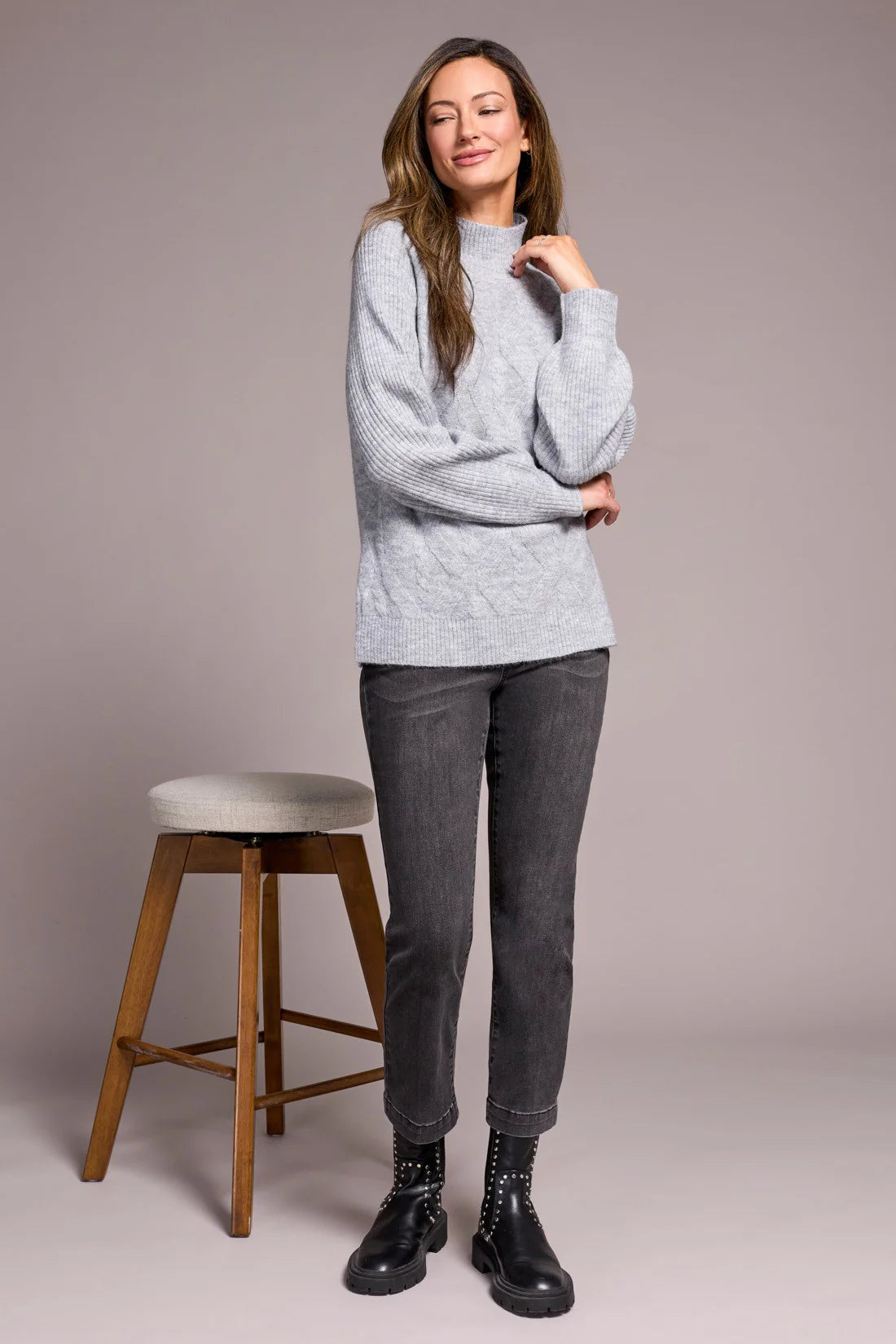 Tribal Long Sleeve Mock Neck Sweater