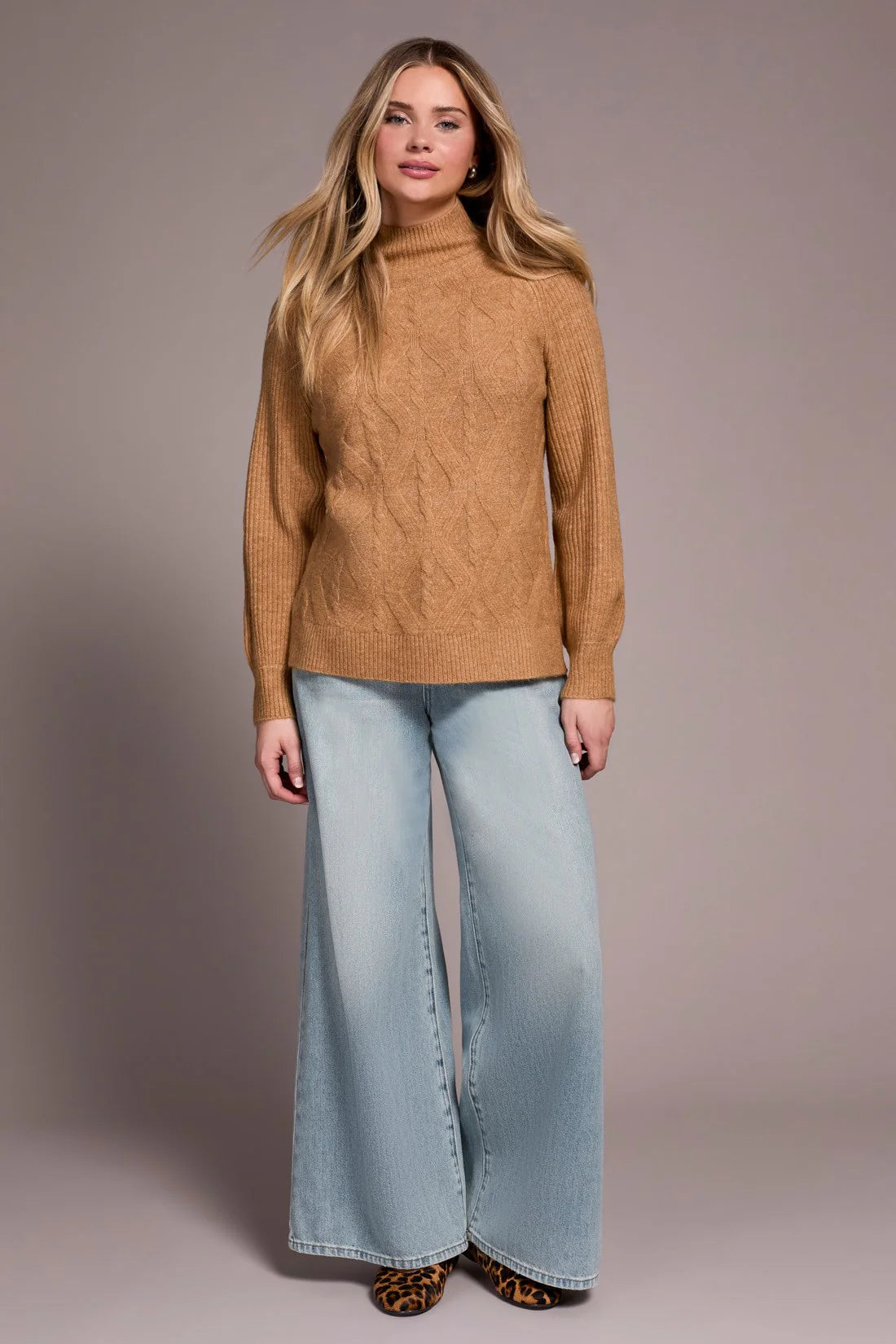 Tribal Long Sleeve Mock Neck Sweater