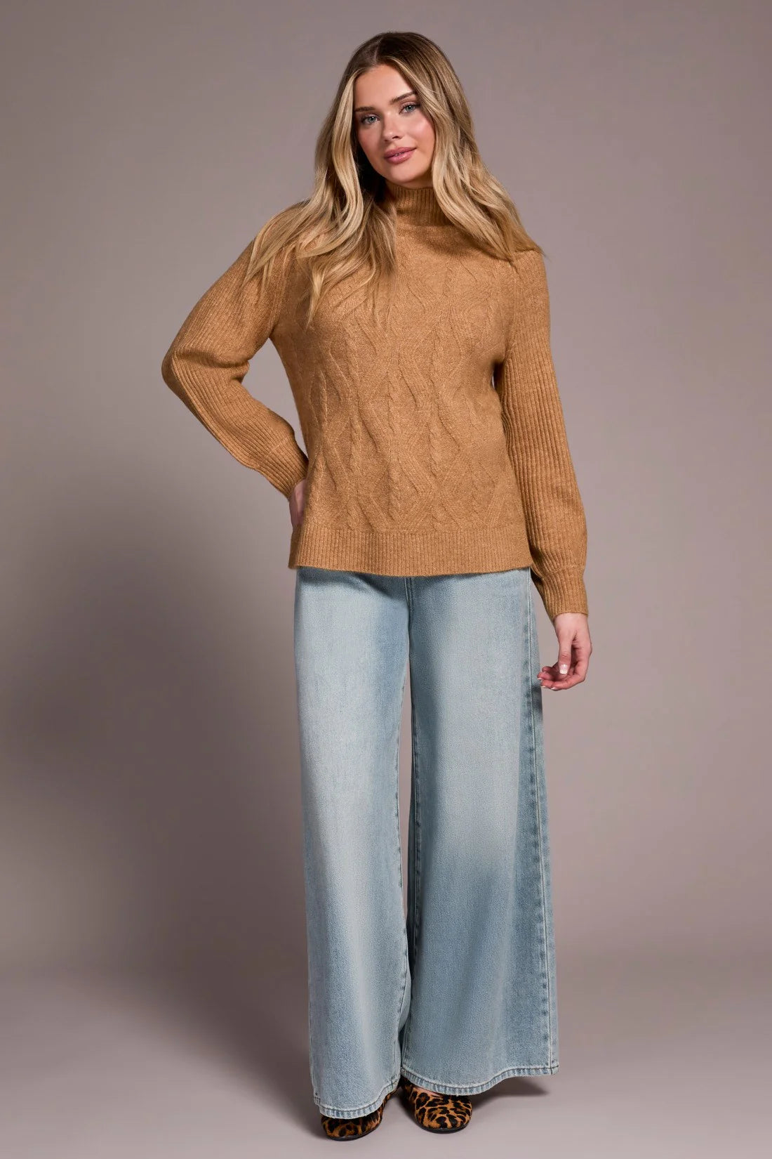 Tribal Long Sleeve Mock Neck Sweater