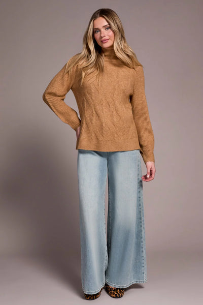 Tribal Long Sleeve Mock Neck Sweater