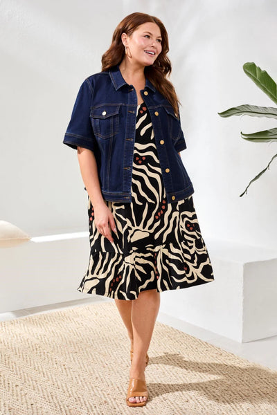 Tribal Elbow Jean Jacket