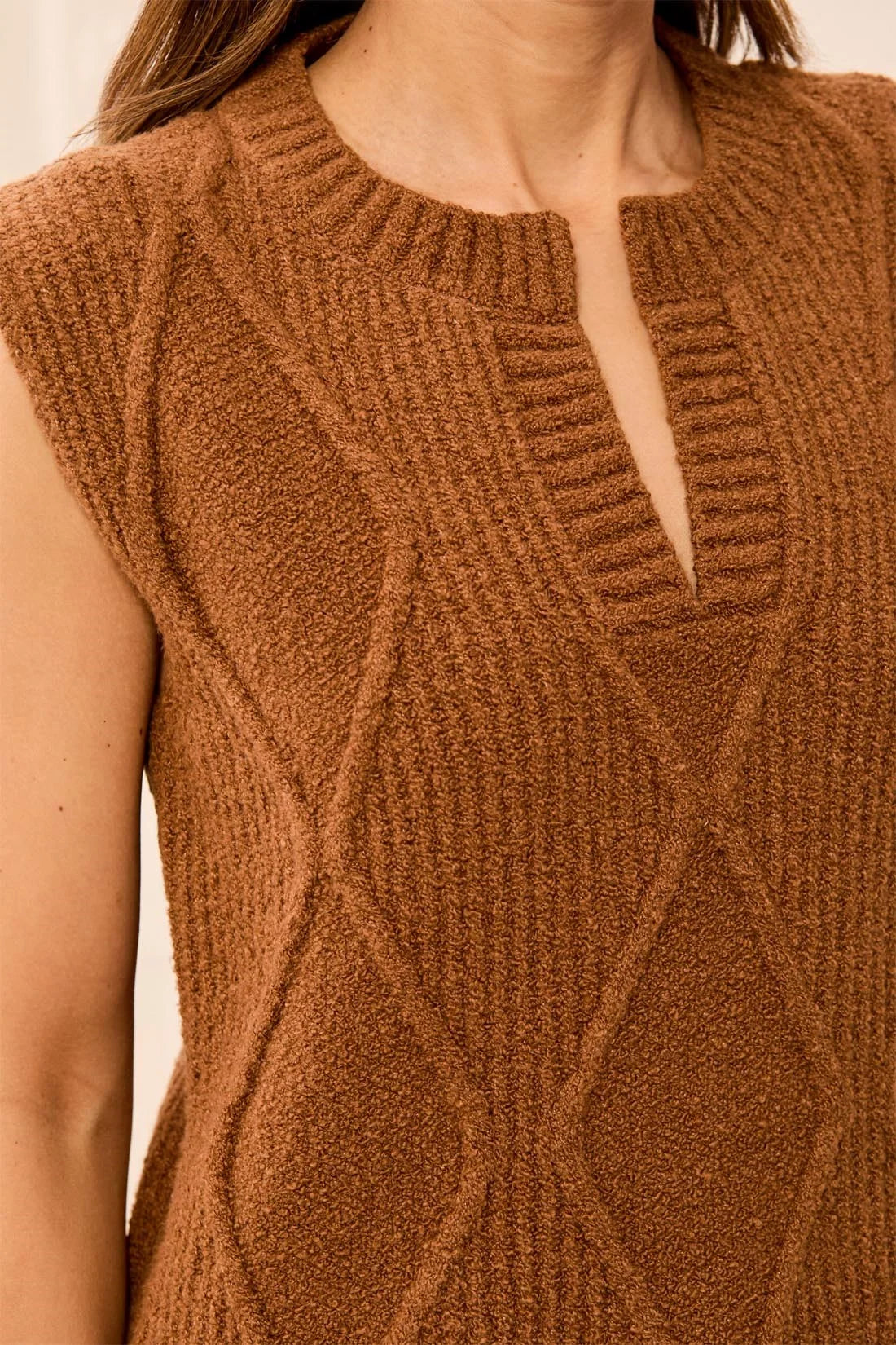 Tribal Split Neck Sweater