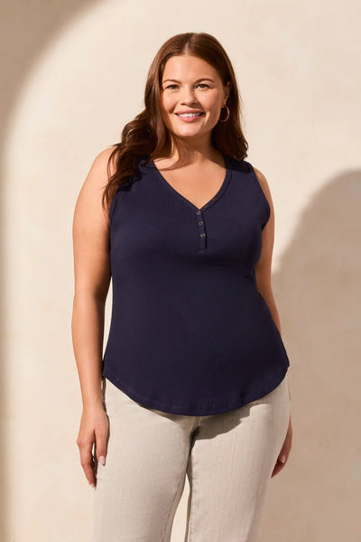 Tribal Henley Tank Top