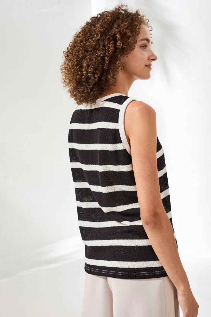 Tribal Sleeveless Stripe Tank