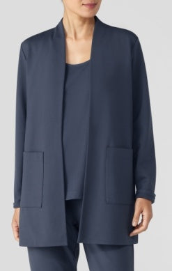 Eileen Fisher High Collar Long Jacket