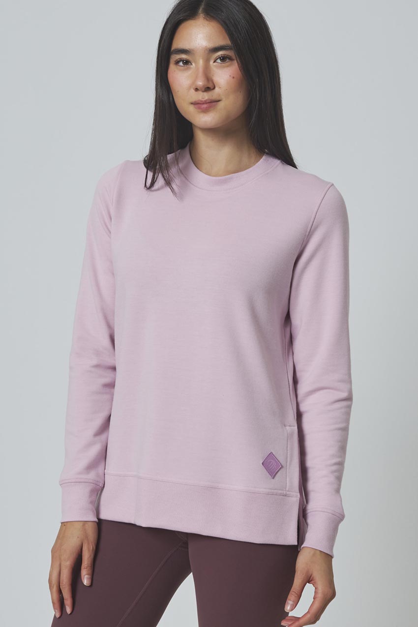 MPG Serene Brushed Side Slit Relaxed Pullover