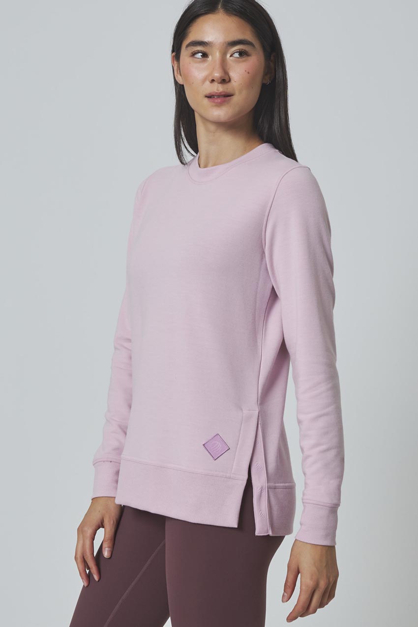 MPG Serene Brushed Side Slit Relaxed Pullover