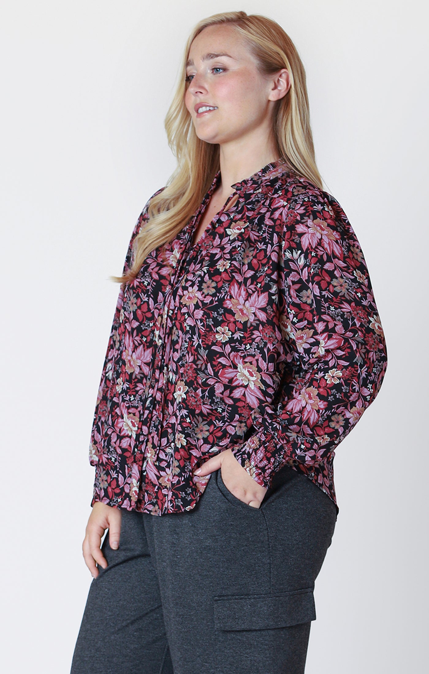 Dex Ruffle Tie-Front Blouse