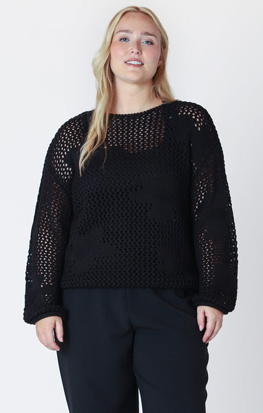 Dex Long Sleeve Crochet Sweater