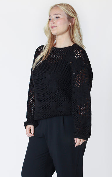 Dex Long Sleeve Crochet Sweater