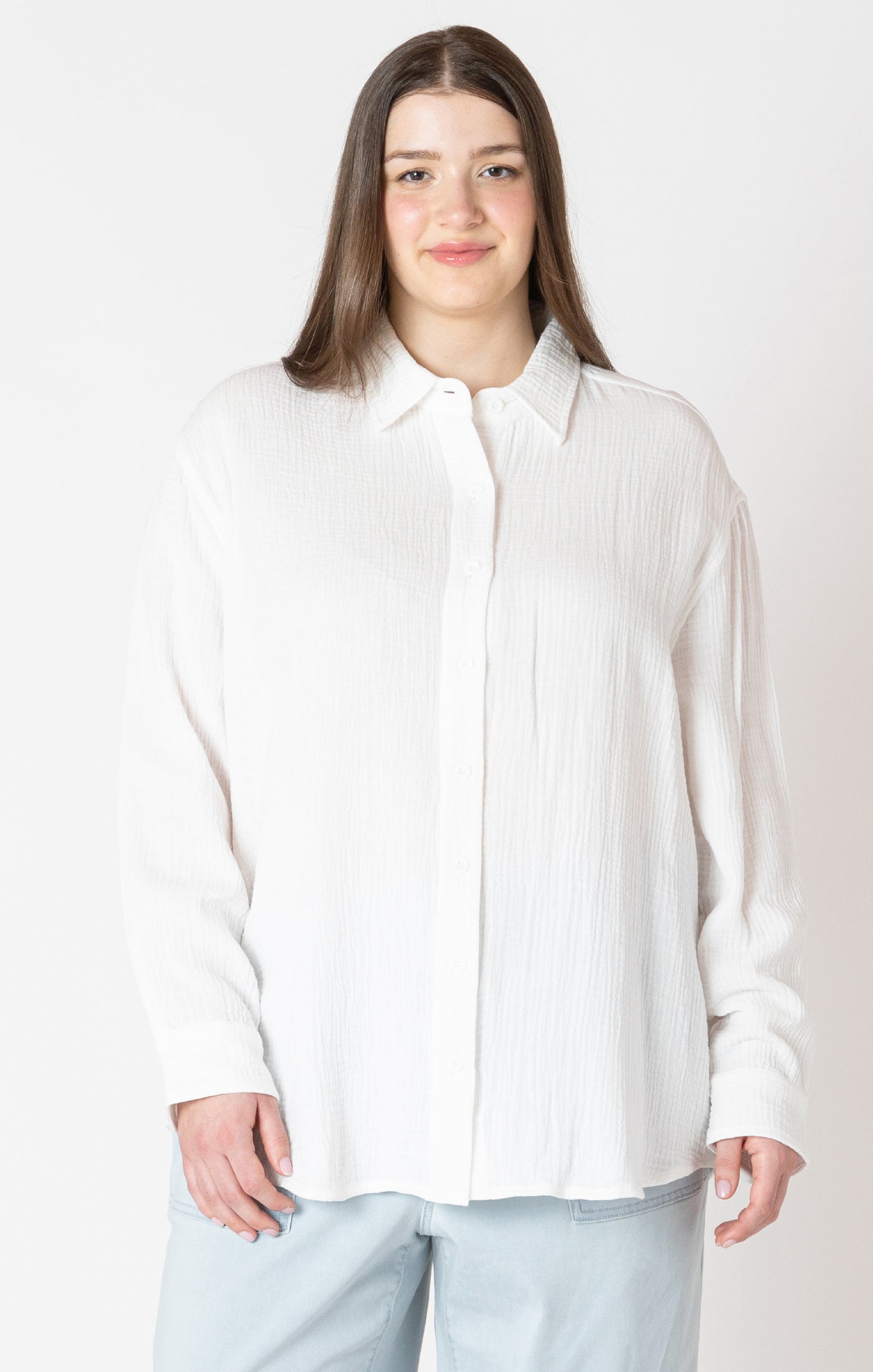 Dex Cotton Gauze Button Blouse