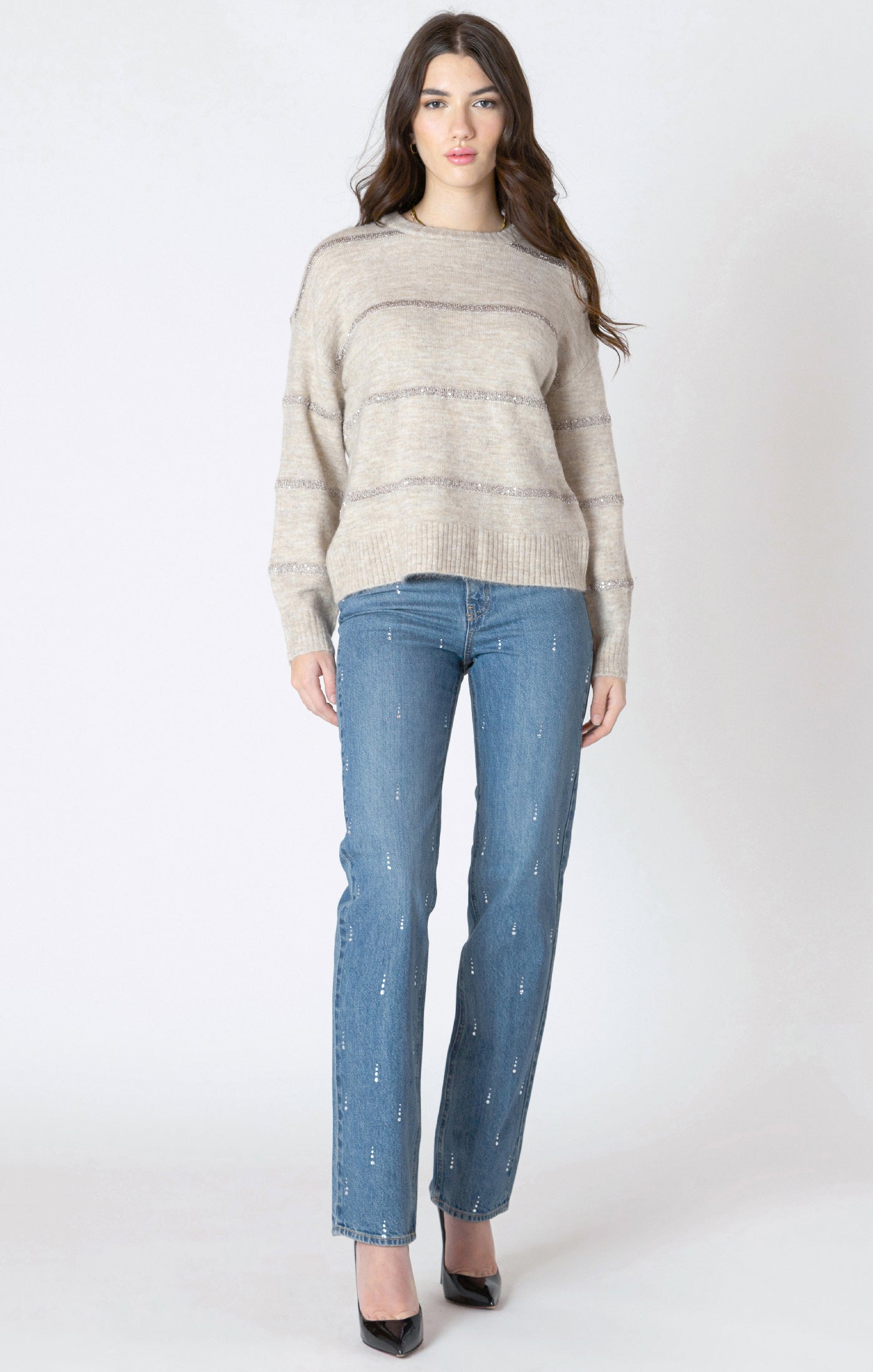 Dex Sequin Stripe Sweater