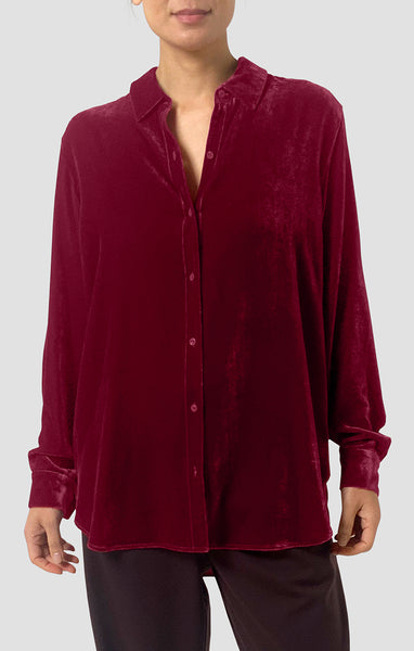 Eileen Fisher Classic Collar Velvet Shirt