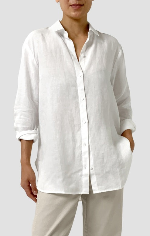 (Pre-Order) Eileen Fisher Classic Collar Long Shirt